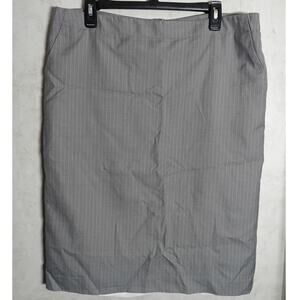 Banana Republic Wool Silk Gray Pencil Skirt Quiet Luxury Career Knee Length 14